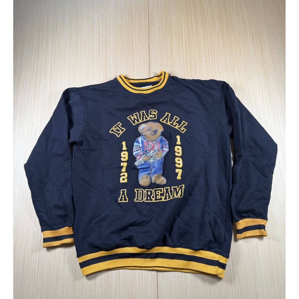 Evolution In Design It Was‎ All A Dream Biggie Bear Sweatshirt Mens XL  Black